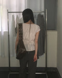 Kuya puff sleeve short sleeve blouse