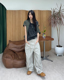 Toil Vintage Henley Neck Ribbed Sleeveless