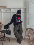 Pattern Rivet Pin Tuck Balloon Cargo Pants