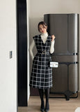 Neti Check Vest Tweed One Piece