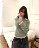 Bekil Henley Neck Collar Wool Long Sleeve Knit