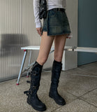 [Belt set] Rosie Denim Wrap Skirt Pants