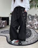 Tape eyelet key ring balloon pants