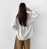Striped loose fit long sleeve shirt
