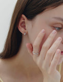 H Edition Silver Rainy One-Touch Earrings