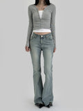 Sand Tube Top Layered Cardigan