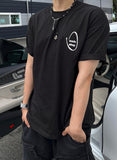 Museum back letter half T-shirts