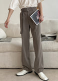 Two-Tuck Belted Wide Pants