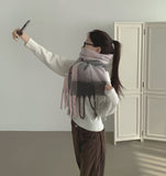 Winter Oversized Couple Check Long Muffler