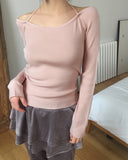 [MADE] Harr Halter Strap Off-Shoulder Knit