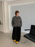 The Boom Snap Button Cotton Banding Wide Pants