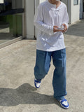 City One-Tuck Semi Balloon Fit Blue Medium Blue Denim Pants