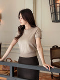 Marid Round Short Sleeve Knit Cardigan Set