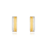 Noaille Triple Silver (C) Oval One-Touch Earrings