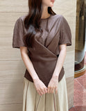 Illien Round Cross Wrap Blouse