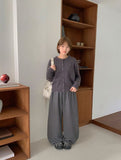 Gelte Wool Round Knit Cardigan