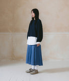 [AG.W] Belt Bloom Denim Skirt