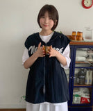 [unisex] Rollg Summer Embroidered Wind Hooded Vest
