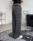LaPette American Flag Patch Cotton Pants