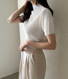 Prina Pleated Half Neck Blouse