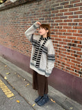 Minkant Stripe Knit Muffler