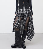 Marina Check Layered Skirt Pants