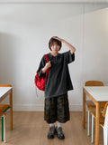 [unisex] Steel Camo Cargo Banding Bermuda Pants
