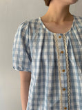 Hulco Lace Check Short Sleeve Blouse