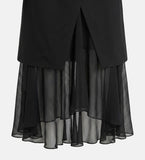 Layered Chiffon Midi Skirt