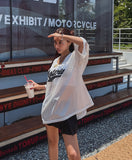 Beskitt V-neck mesh short-sleeved