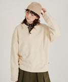 Solid Loose Collar Sweatshirt