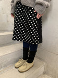 Bokyua brushed dot fleece banding midi skirt