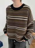 Haruku Stripe Mix Over Knit