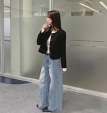 Tweed Round Silver Button Jacket