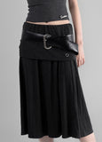 Cutout punching midi skirt