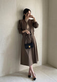 [Two Piece Set] Ramel Blouson Zip-Up Jumper Pintuck Banding Long Skirt