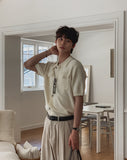 Base Two-Pocket Collared Short Sleeve Knit