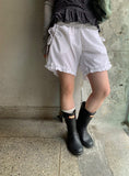 Hisami Strap Banding Frill Bermuda Pants