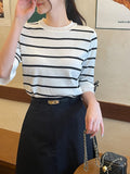 Ilon Layered Ribbon Stripe Three Quarter Knit