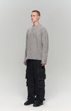 SIDE BUTTON BOUCLE KNIT