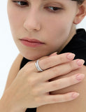 Champagne Full Moon NEW Silver (W) Glossy Slim Ring S