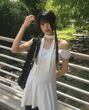 [Scarf/Belt] Cursed Puff Layered Mini One Piece Set