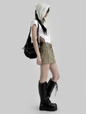Studded Cotton Skirt