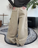 Defun diagonal cargo cotton pants