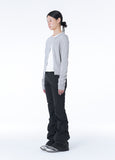 Shirring bootscut pants