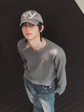 Coldy Waffle Shoulder Zip-Up T-shirt