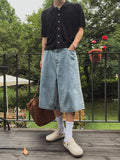 Ruto embroidery Bermuda denim pants