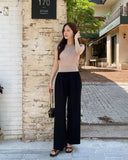 Mezelre Linen Banding Wide Slacks