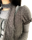 [3SET] Woomin Lace Muffler Short Sleeve Cardigan Long Sleeve T-Shirt Set