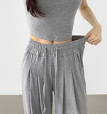 One Off-Shoulder T-shirt Two Pin Tuck Maxi Wide Pants Two Piece Set